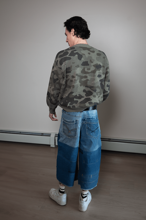 Patchwork Denim Cargo Jort