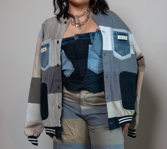 Earthtone Blockwork Varsity Jacket