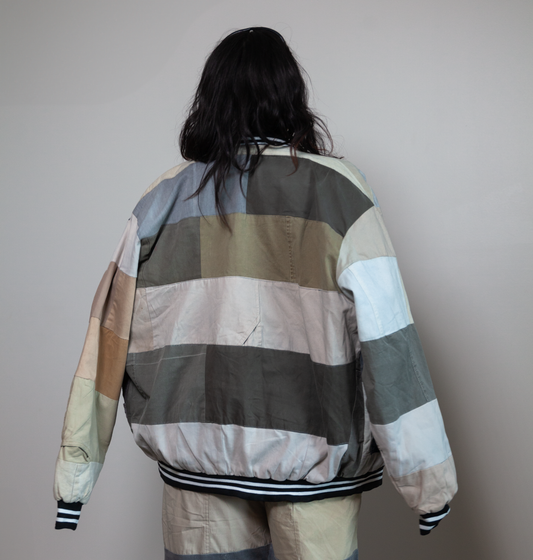 Earthtone Blockwork Varsity Jacket