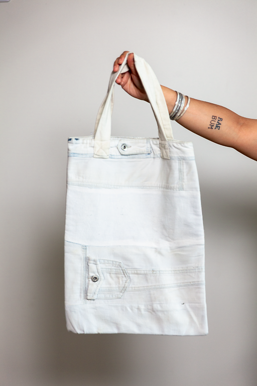 Washed Denim Tote Bag
