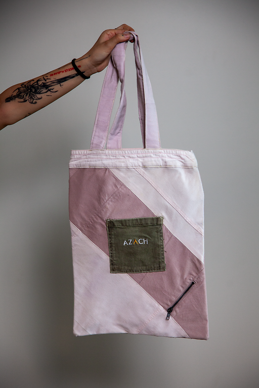 Pink Denim Symmetry Tote Bag