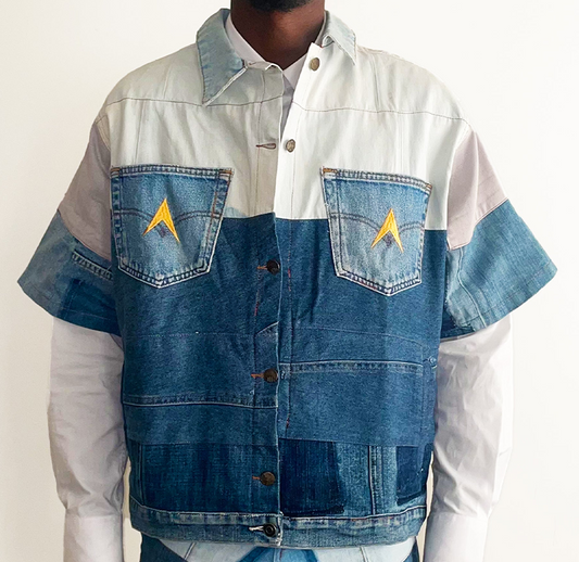 Dual-Tone Short Sleeve Utility Jacket