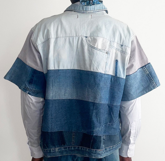 Dual-Tone Short Sleeve Utility Jacket