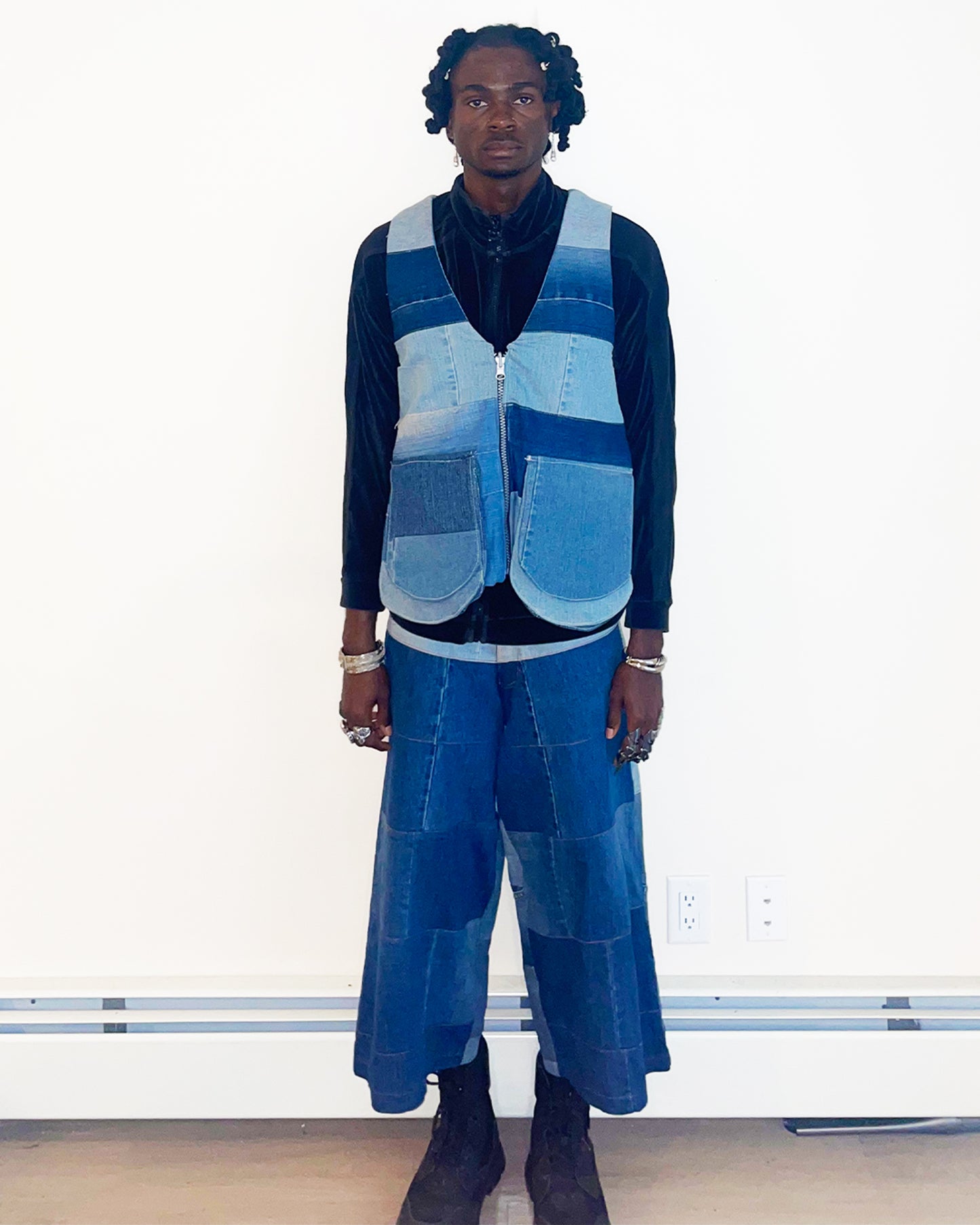 Pattern denim Jort