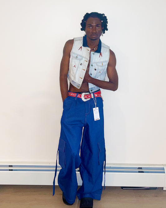 Cobalt Drop Pocket Cargo Pants